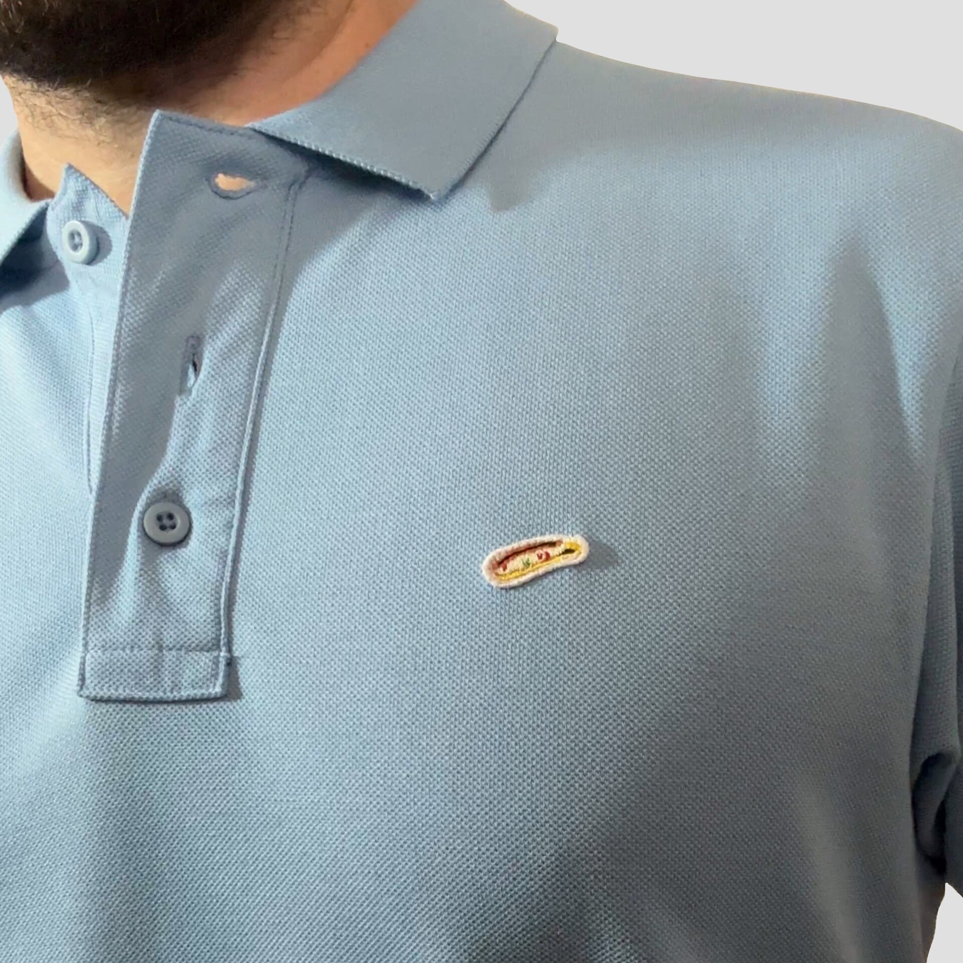 Polo Hombre Manga Corta Azul Celeste - 2